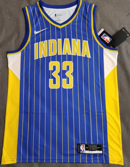 Maillot de Basket #33 Turner Indiana Pacers 2020-21 city Bleu Imprimé